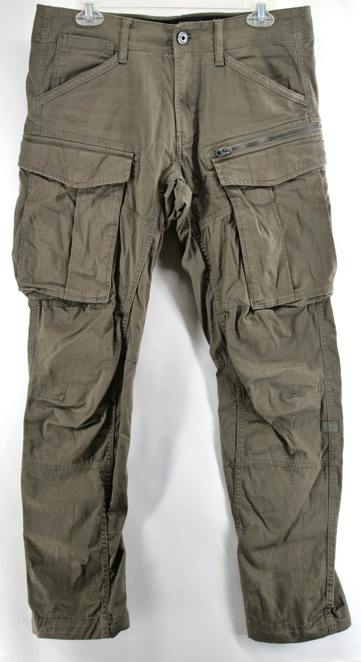 G-Star RAW Pants Mens Fits 30x32 Green Cargo Jogger Cuffed Canvas Workwear